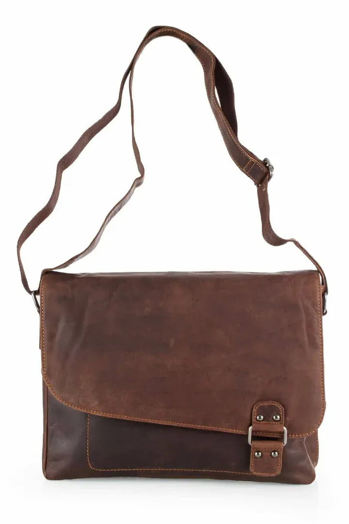 Leather Shoulder Bag Martin in Brown or Sandal