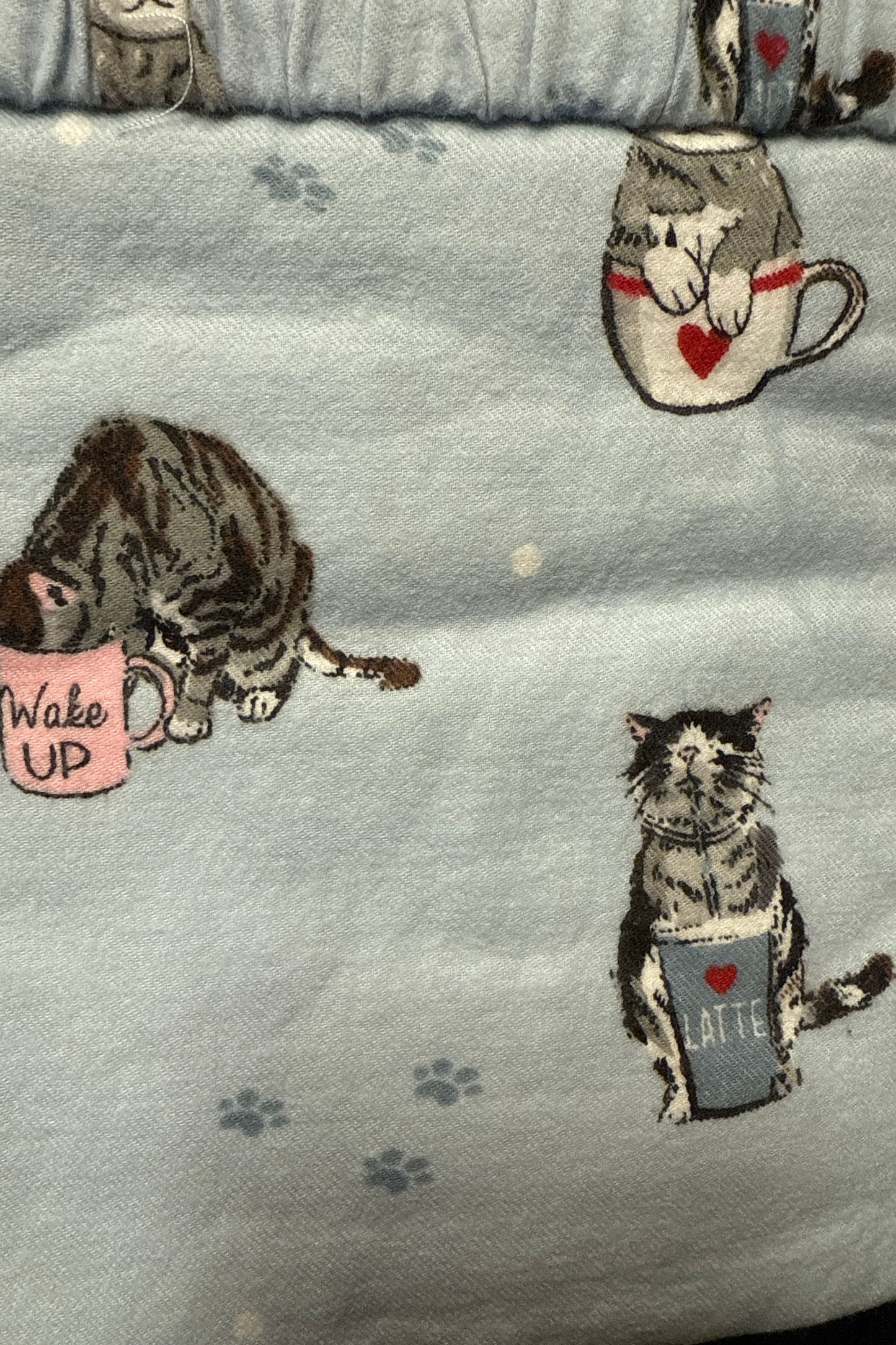 Coffee and Cat Naps in Blue by PJ Salvage *2 X Small Left*