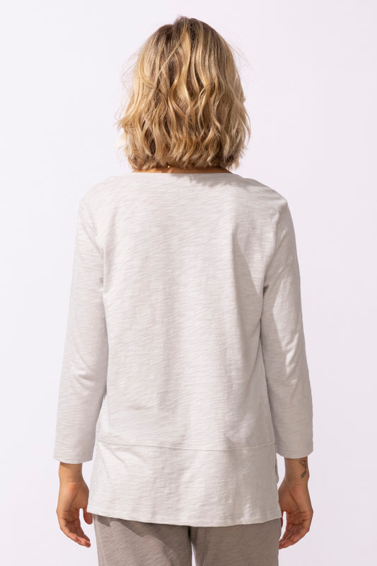 Easy Long Sleeve V Tee (Dune) - Escape by Habitat Clothing