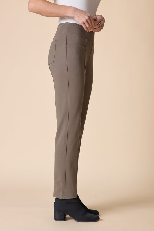 Women's Seamed Pocket Pant in Umber Green by Habitat Clothing