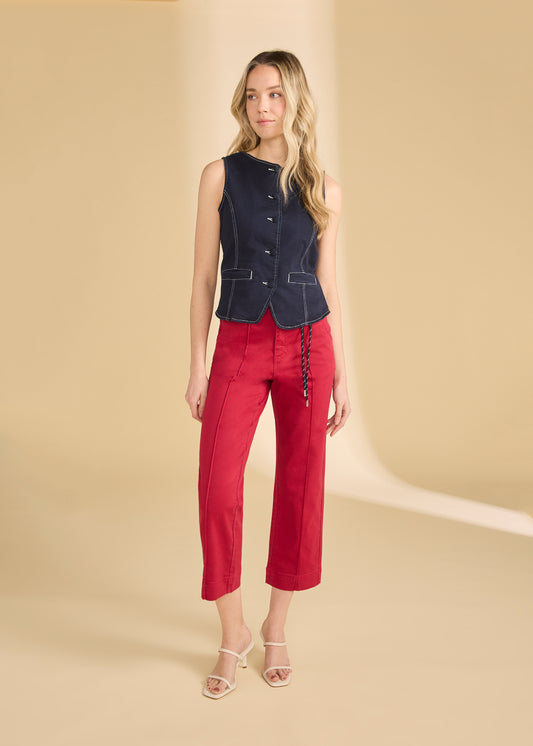 Suzanne Straight Crop in Lava Red by French Dressing Jeans