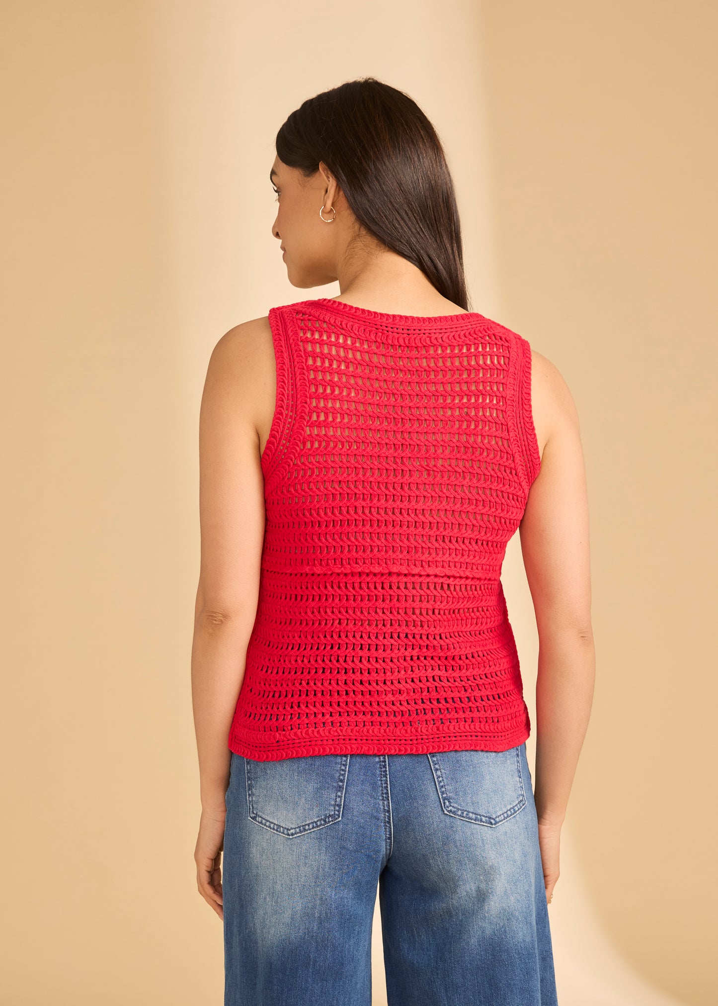 Women's Crochet Tank Top Sweater in Red by French Dressing Jeans