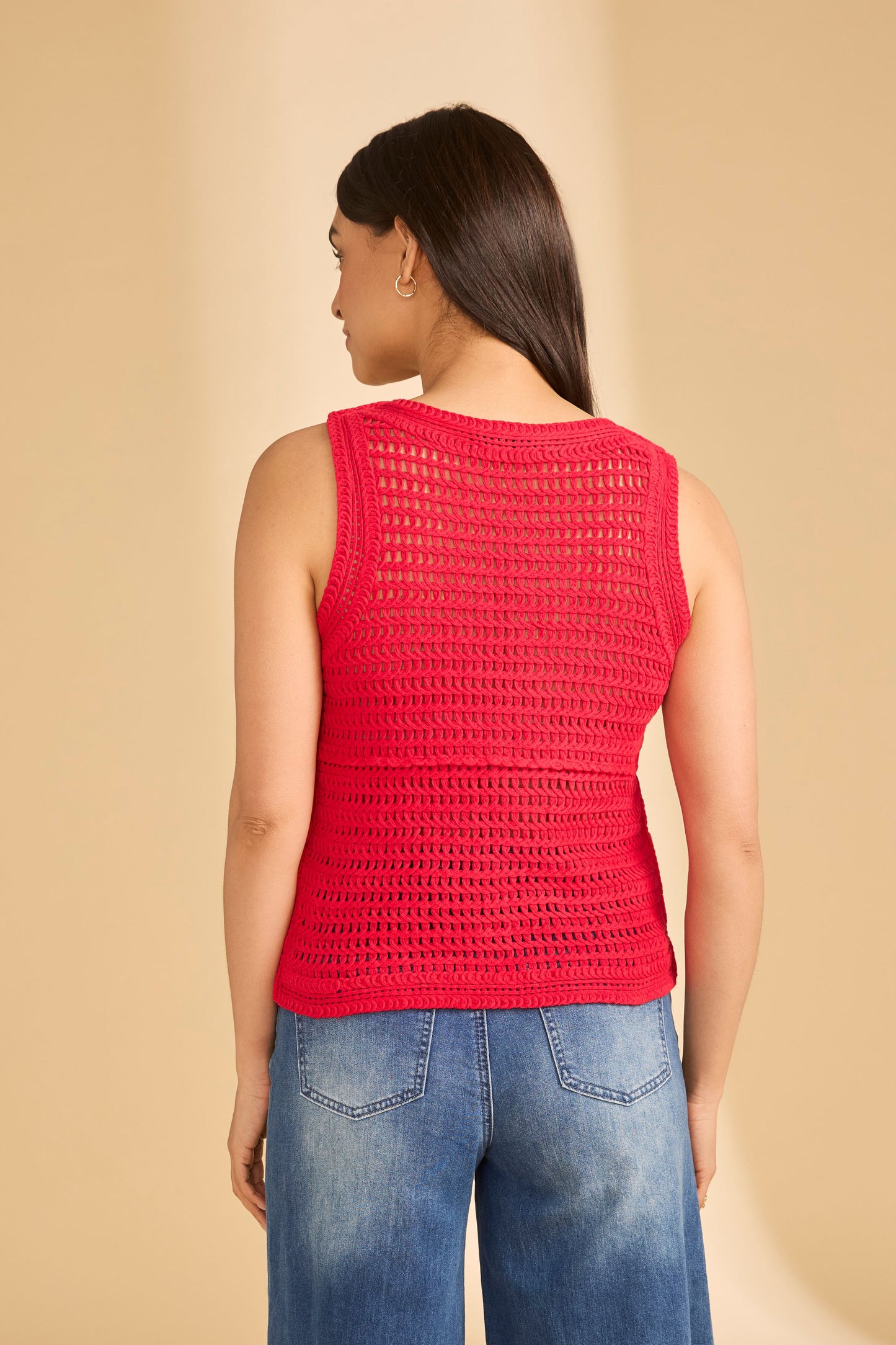Women's Crochet Tank Top Sweater in Red by French Dressing Jeans