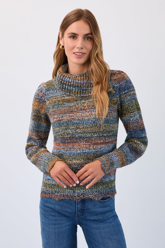 Women's Envelope Collar Sweater in Space Dye by French Dressing Jeans 1489306