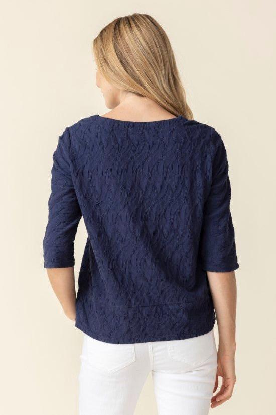 Women’s Textured V Neck 100% Cotton Top by Habitat Clothing