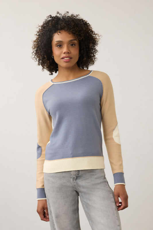 Colourblock Knit Top – Indigo Mix by French Dressing Jeans