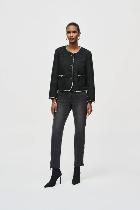 Boucle Jacket with Contrast Trim by Joseph Ribkoff