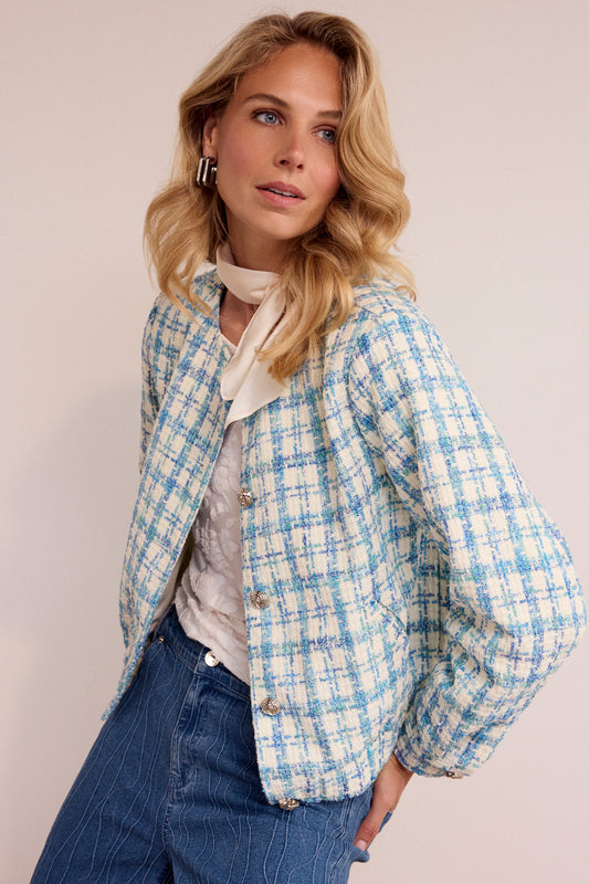 Round-Neck Tweed Jacket by Tramontana