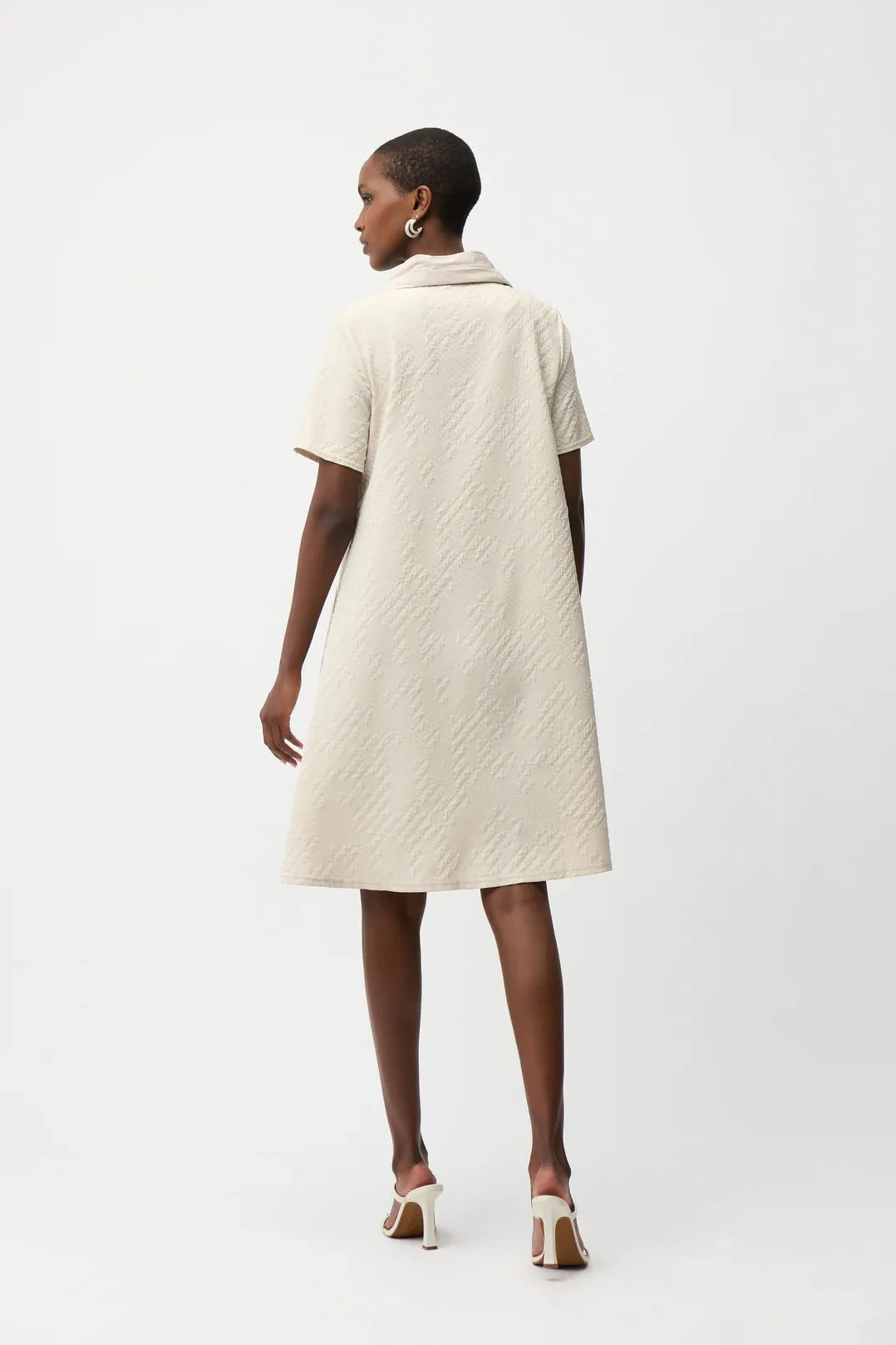 Geometric Textured Jacquard A-Line Dress by Joseph Ribkoff