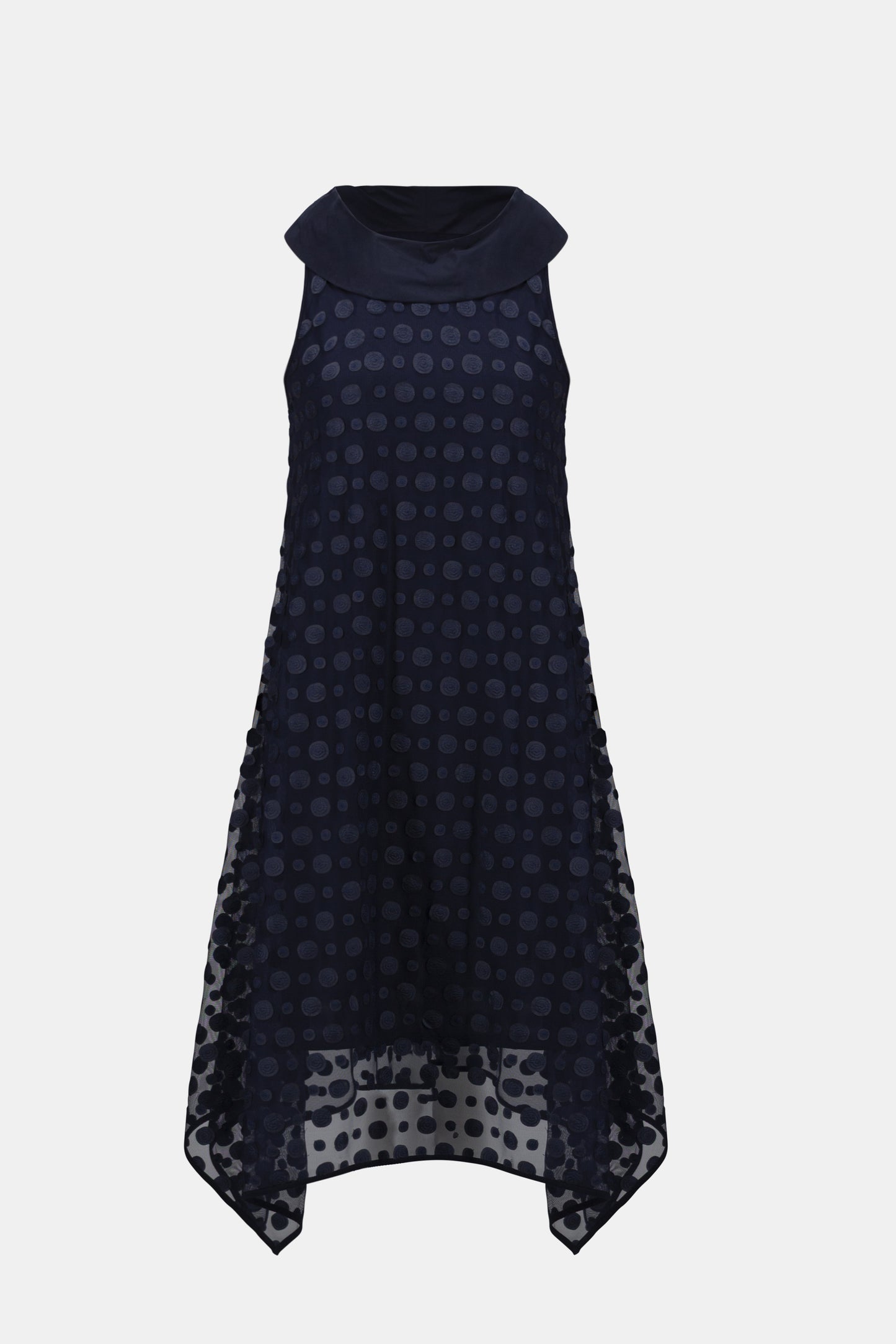 Women's Handkerchief Dress With Cowl Collar in Midnight Blue by Joseph Ribkoff 261299