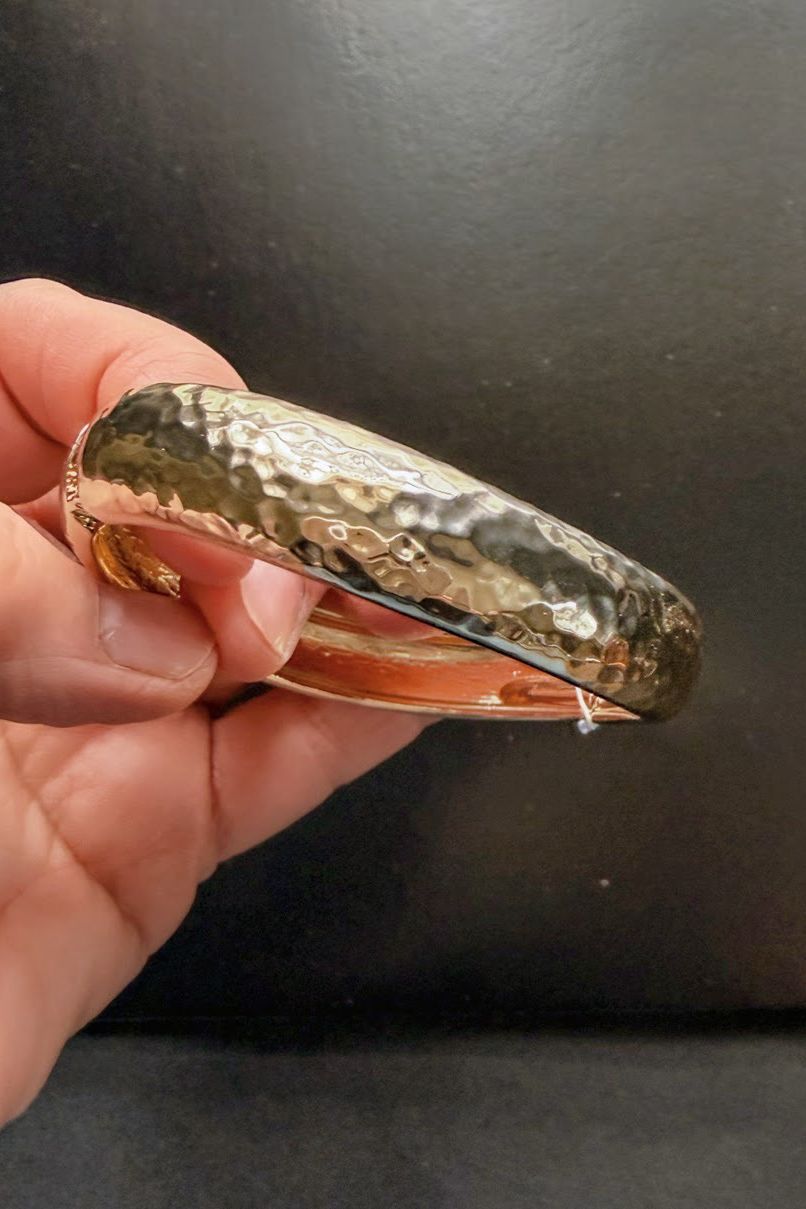Women's Hammered Gold Tone Bracelet by Merx