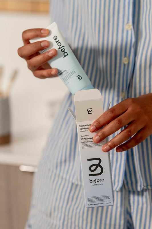 Before - Nano-Hydroxyapatite- Supermint Whitening Toothpaste