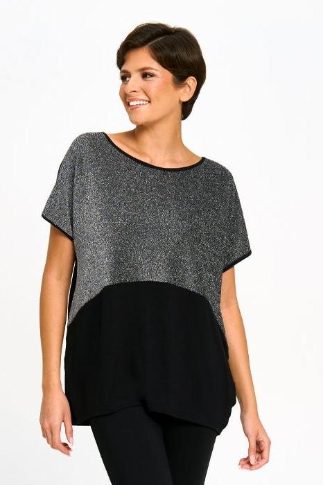 Colour Block Sparkle Top by Red Coral