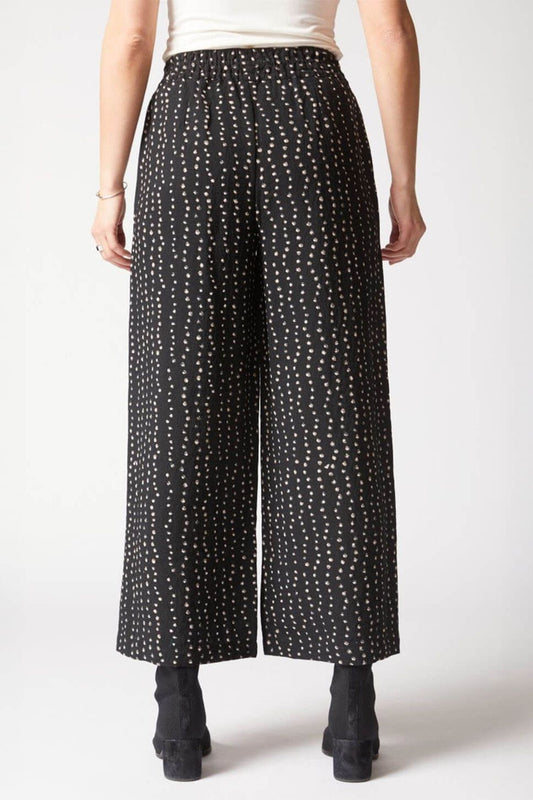 Women's Express Wide Leg Pull On Pant in Black/White Dot by Habitat Clothing