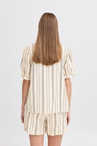 1/2 Sleeve Striped Shirt by ICHI