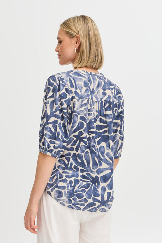 Women’s Blouse in Abstract Navy Art By Fransa