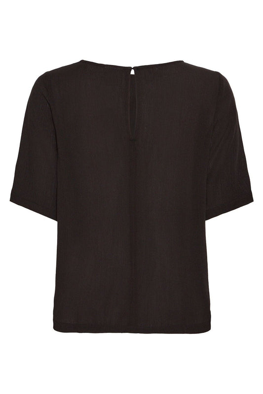 Women's Half Sleeve Blouse (Black) by ICHI