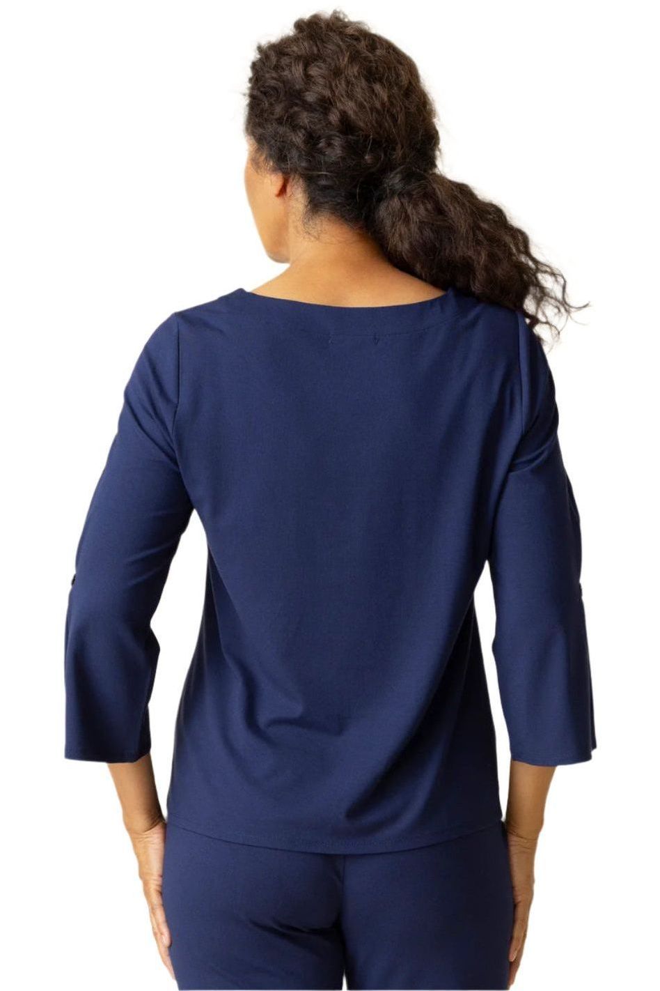 Pleated Sleeve Tee in Navy Habitat Clothing