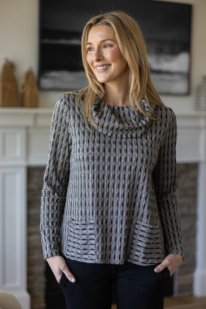 Women's Newport Knit City Cowl Neck Top Driftwood by Habitat