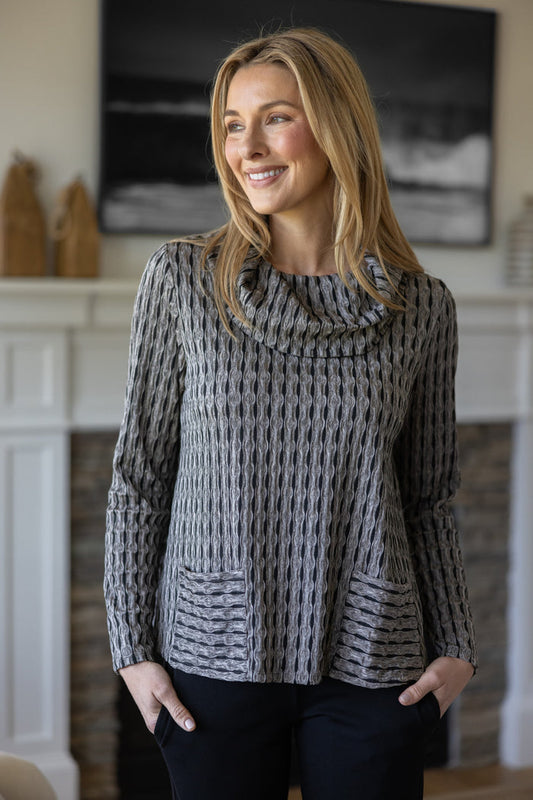 Women's Newport Knit City Cowl Neck Top Driftwood by Habitat