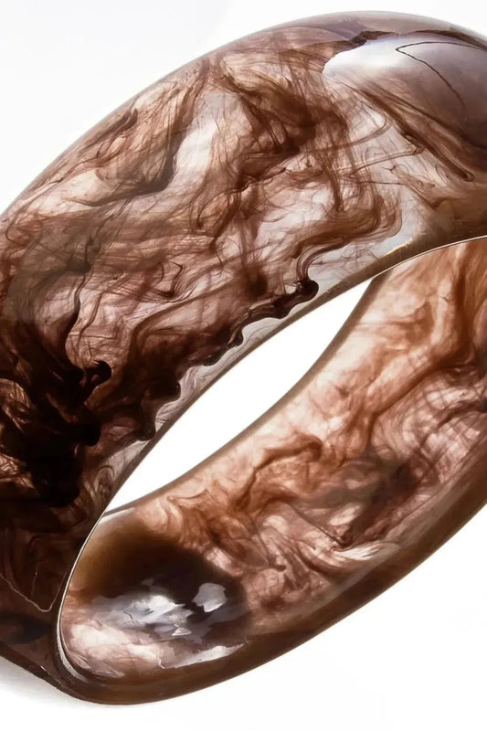 Organic Marbled Resin Bracelet in Large by Zsiska