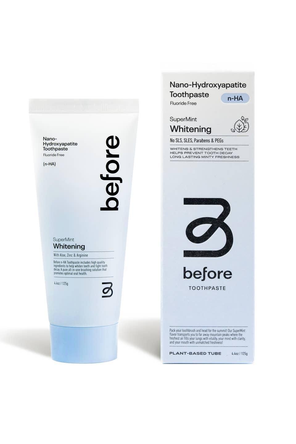 Before - Nano-Hydroxyapatite- Supermint Whitening Toothpaste