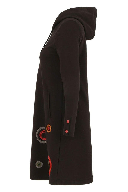 “Moving Target" Hoodie Art Print Dress by Dolcezza X Small