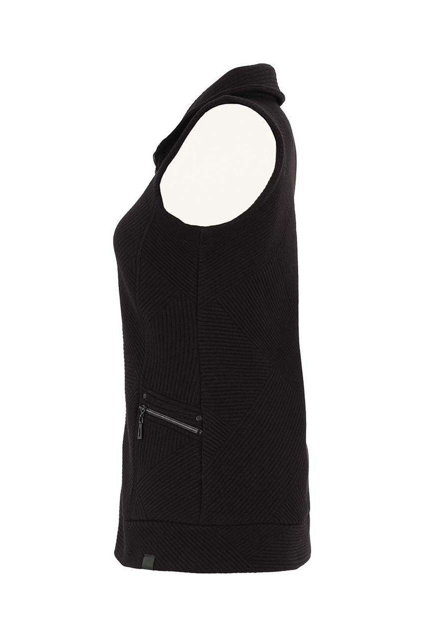 Women's Fall Knit Zippered Front Vest in Black by Dolcezza
