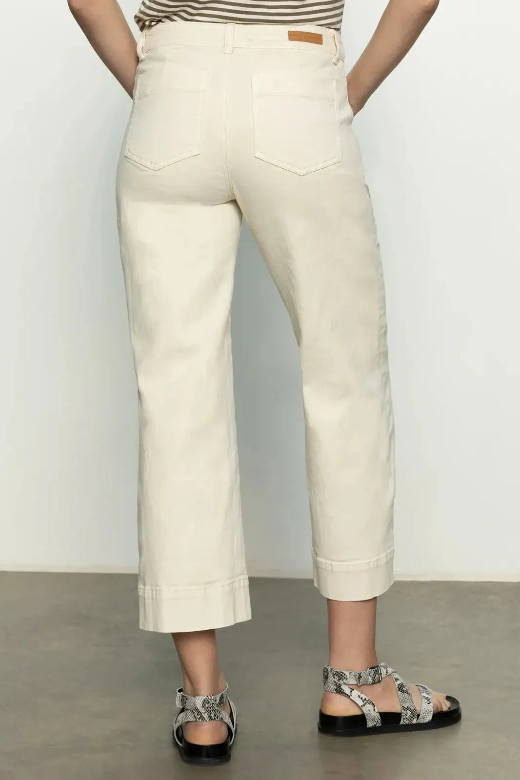 The Marine Crop -Standard Rise Wide Leg Pant by Sanctuary in French Vanilla