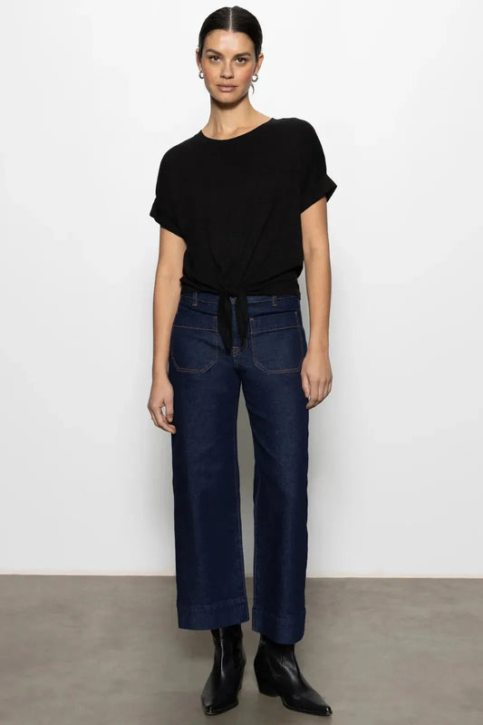 All Day Tie Tee in Black by Sanctuary