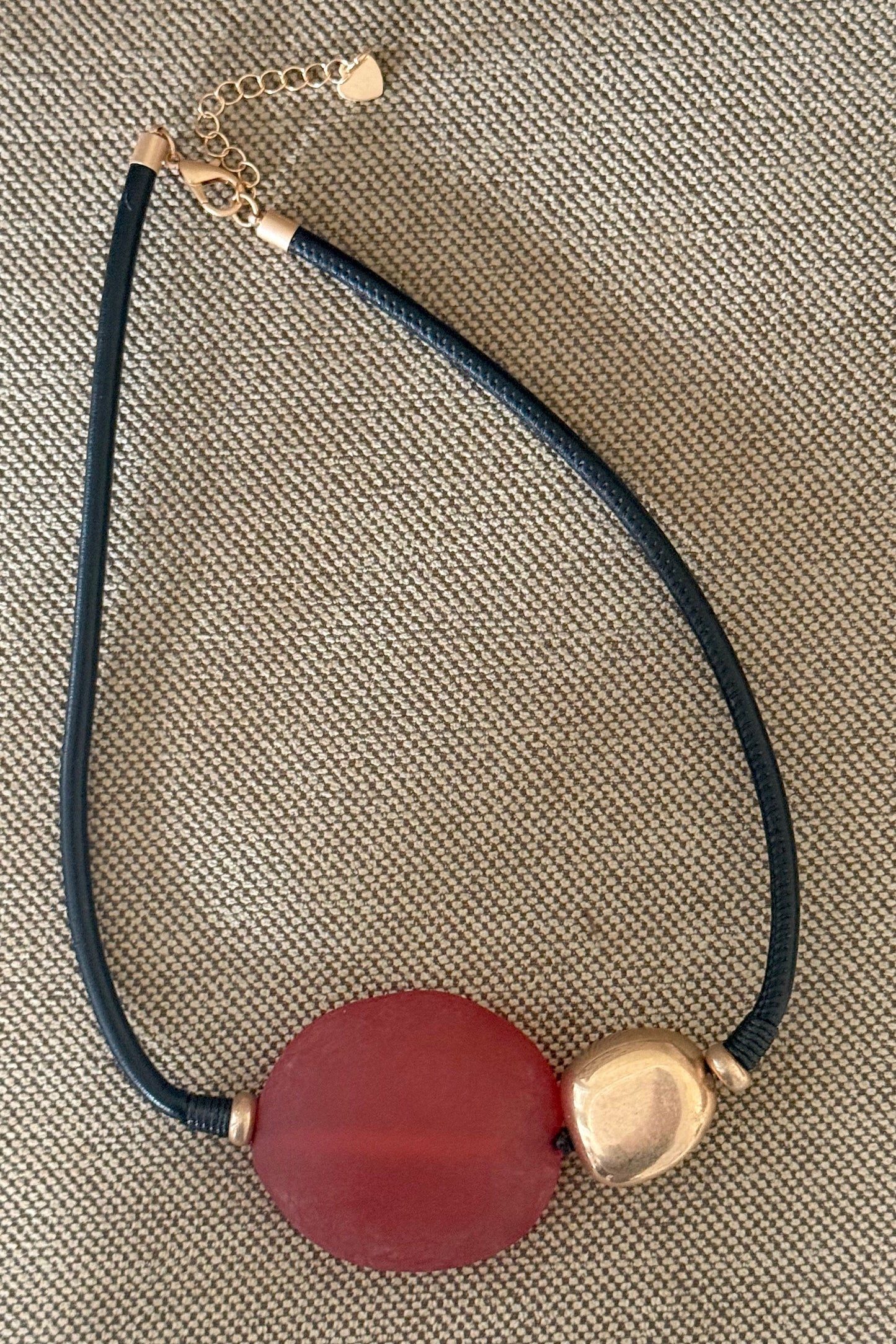 Women's Chunky Translucent Red Resin Necklace by Merx Studio