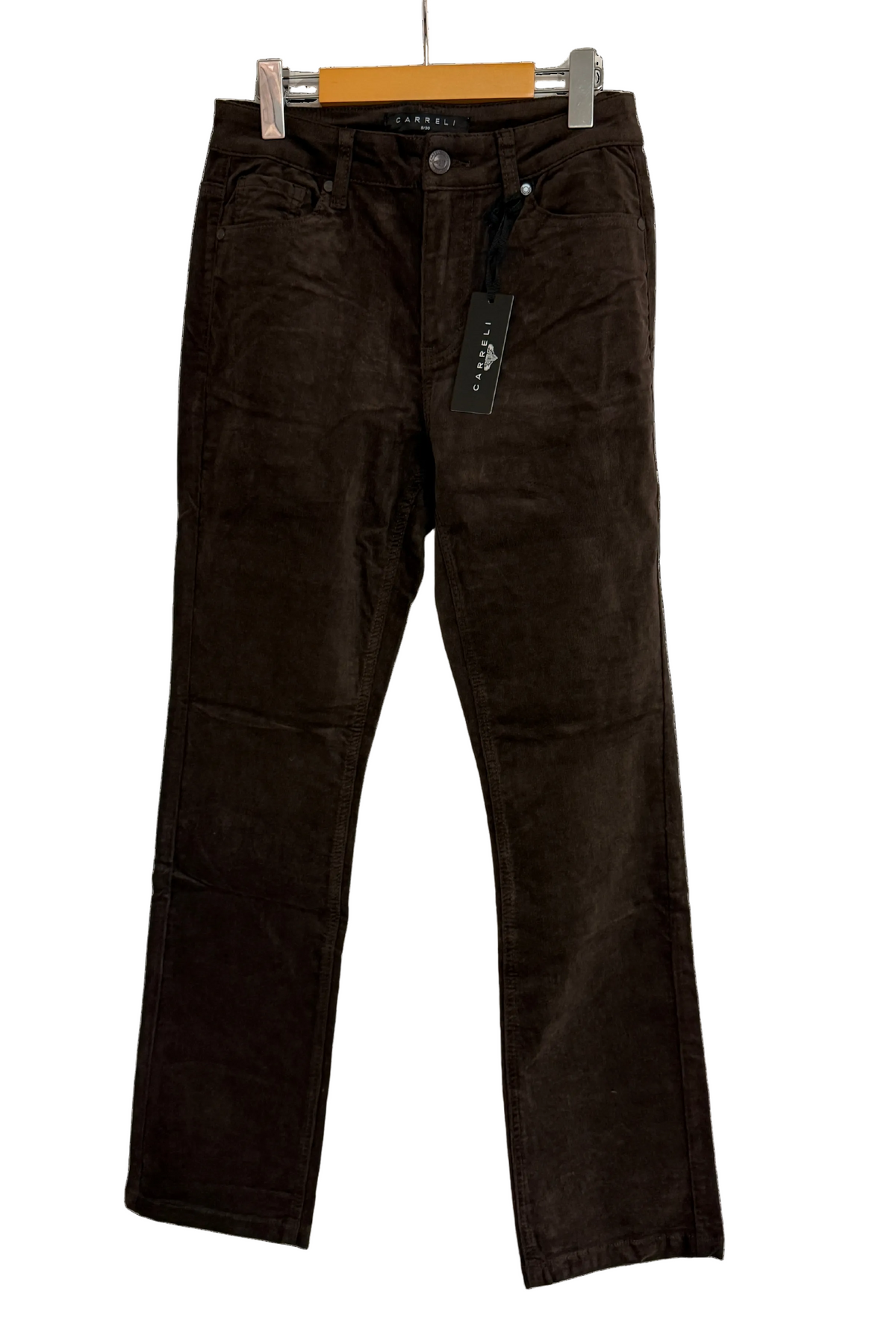 Women's Straight Leg Corduroy Pant in Dark Chocolate by Carreli Jeans