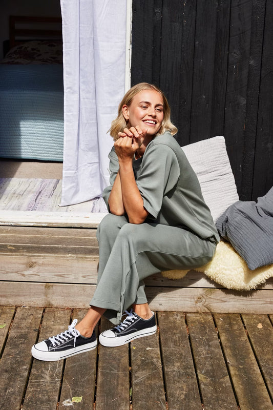 Women's Aurora Summer Tee/Sweatshirt in Agave Green by Fransa