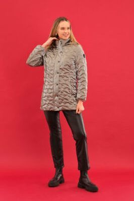 Women’s Taupe Quilted Jacket by Dolcezza