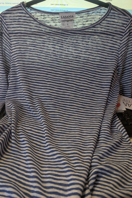Blue Stripe Top - Petite by Lasania 901 P