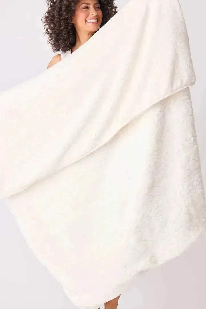 Let's Get Cozy Sherpa Blanket in Ivory by P.J.Salvage
