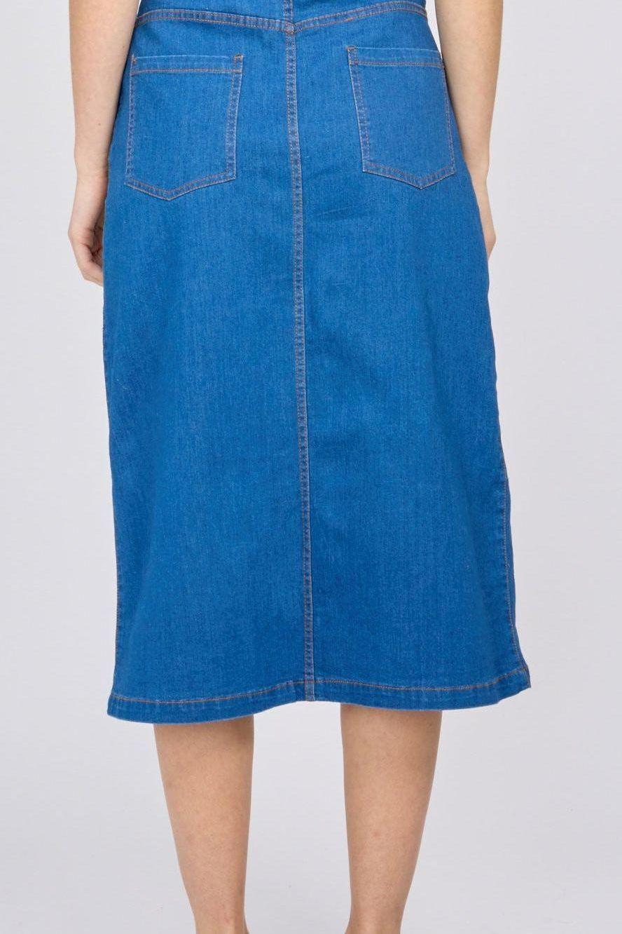 Chic Denim Long Skirt with Front Slit - *One Left*
