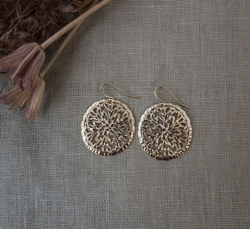 Mantra Earring in Gold or Silver
