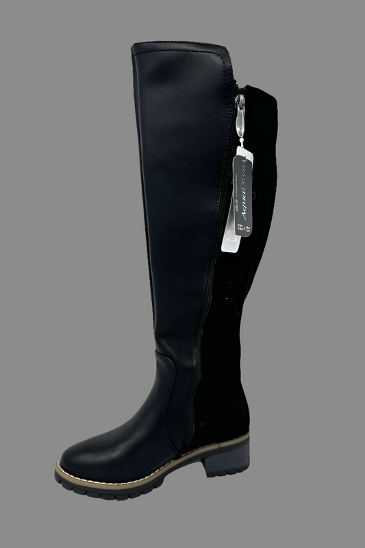 Aqua Diva Women's Leather Tall Boot in Black
