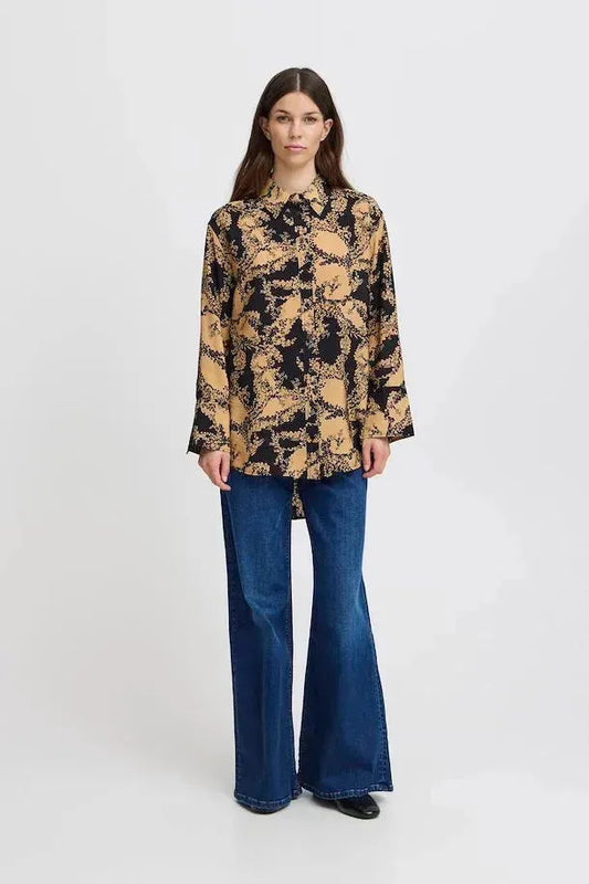 Button Up in Iced Coffee Flower by ICHI