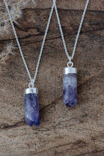 "Intuition" Necklace in Silver/Amethyst by Wild Abandon