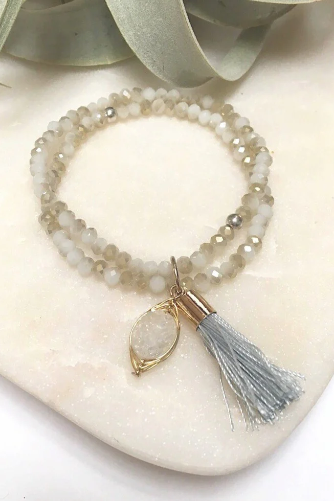 "Boho Bracelet" in Gold/Blue by Wild Abandon