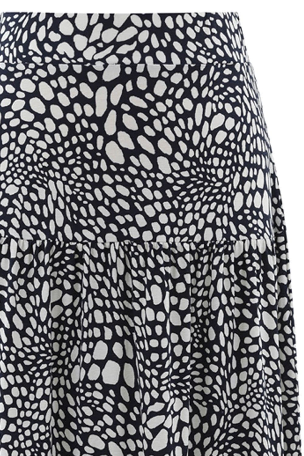 Timeless Long Skirt with White Dots on a Navy Background by Marble Scotland