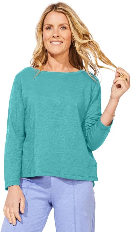Women's Textured Peruvian Cotton Every Body Tee in Teal by Escape by Habitat Clothes (Copy)