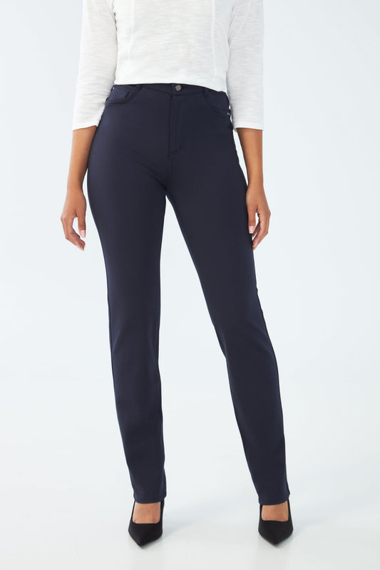 Women's Petite Suzanne Straight Leg Jean in Pleasant Dark Blue by French Dressing Jeans