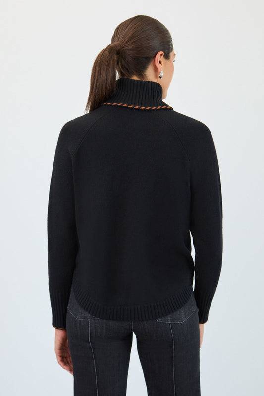 Cowl Neck Sweater in Black by French Dressing Jeans
