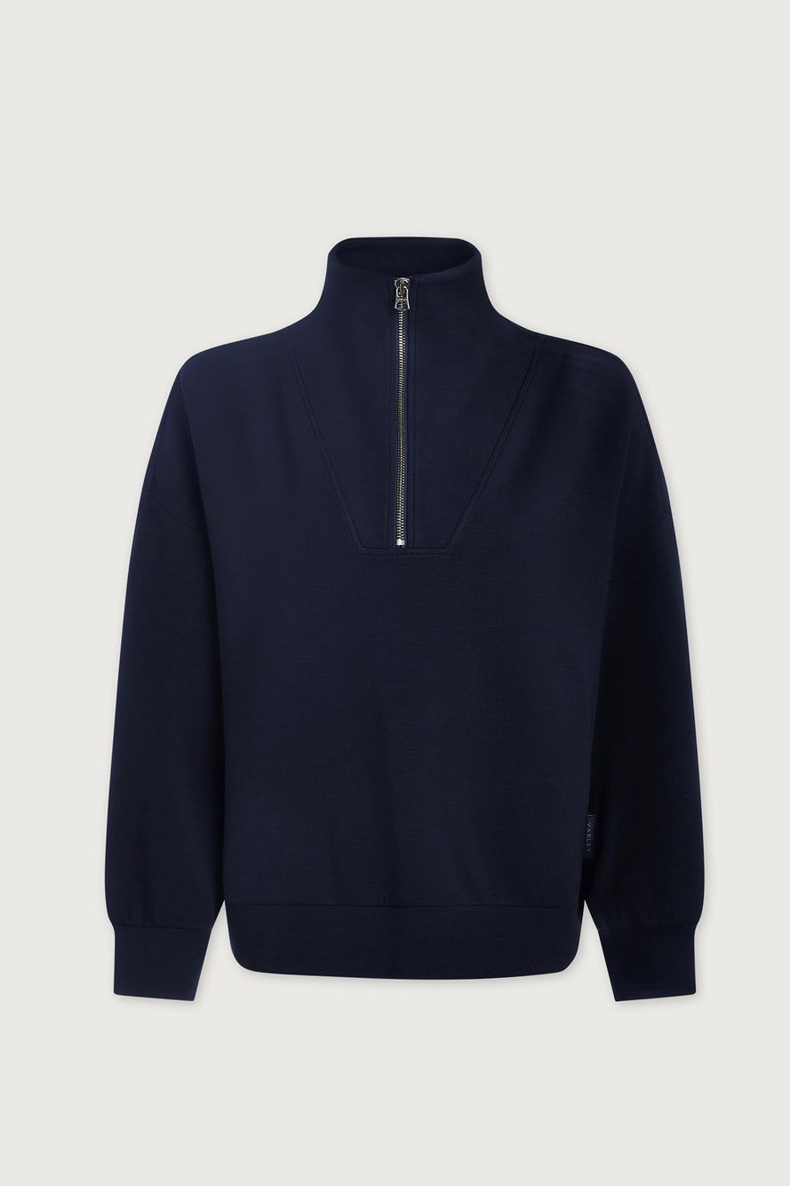 Hawley Half Zip Sweat Top in Navy by Varley UK