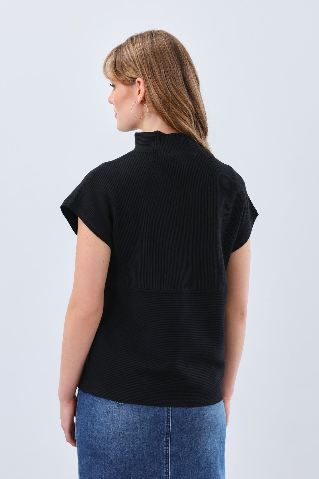 Women's Ottoman Sweater Vest in Black by French Dressing Jeans