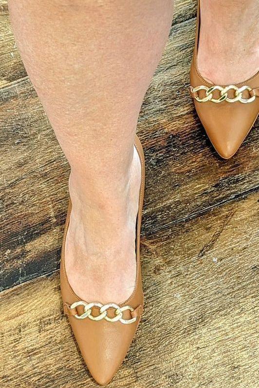 Final Sale No Return or Refund Becca Flat in English Tea Brown Leather by Naturalizer