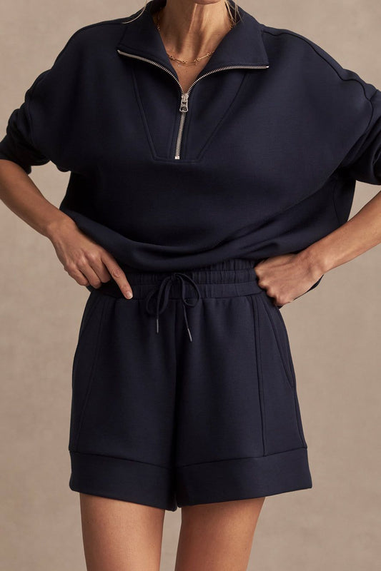 "Coming Soon" Atrium High Rise Short 4.5 in Navy by Varley UK